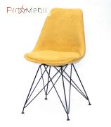 Стілець Milan Soft Шеніл BK-ML жовтий G-100 Onder Mebli