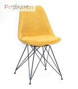 Стілець Milan Soft Шеніл BK-ML жовтий G-100 Onder Mebli