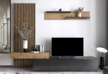 Стінка Ребека Плюс дуб артізан / чорний Gerbor