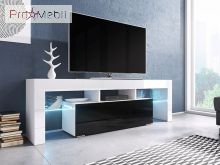 ТВ тумба 138 Toro білий матовий/чорний глянець Cama