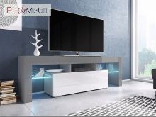 ТВ тумба 138 Toro сірий матовий/білий глянець Cama