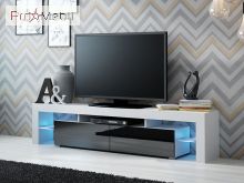 ТВ тумба Solo білий матовий/чорний глянець Cama