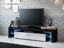 ТВ тумба Solo чорний матовий/білий глянець Cama