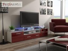 ТВ тумба Evora білий матовий/бордовий глянець Cama