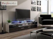 ТВ тумба Evora білий матовий/чорний глянець Cama
