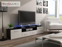 ТВ тумба Evora чорний матовий/білий глянець Cama