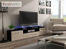 ТВ тумба Evora чорний матовий/кремовий глянець Cama