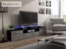 ТВ тумба Evora чорний матовий/сірий глянець Cama