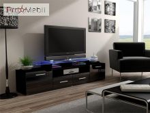 ТВ тумба Evora чорний матовий/чорний глянець Cama