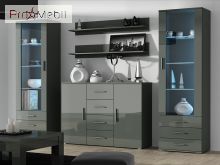 Витрина S-1 Soho серый матовый/серый глянец Cama