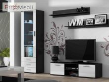 Вітрина навісна S-2 Soho чорний матовий/білий глянець Cama