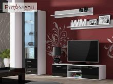 Гостиная Soho 7 белый матовый/черный глянец Cama