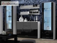 Гостиная Soho 3 белый матовый/черный глянец Cama