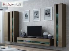 Витрина навесная 180 New Vigo латте/латте глянец Cama