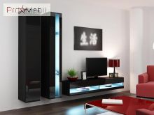 Витрина навесная 180 New Vigo черный матовый/черный глянец Cama