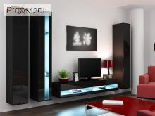 Витрина навесная 180 New Vigo черный матовый/черный глянец Cama