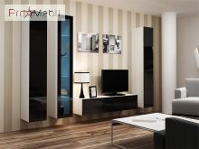 Вітрина навісна 180 Vigo білий матовий/чорний глянець Cama