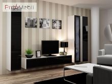 Вітрина навісна 180 Vigo білий матовий/чорний глянець Cama