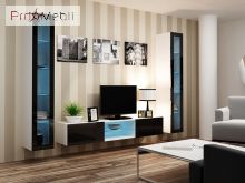 Вітрина навісна 180 Vigo білий матовий/чорний глянець Cama