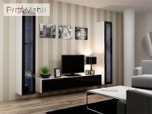 Вітрина навісна 180 Vigo білий матовий/чорний глянець Cama