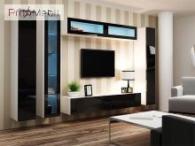 Вітрина навісна 180 Vigo білий матовий/чорний глянець Cama