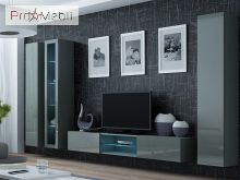 Витрина навесная 180 Vigo серый матовый/серый глянец Cama