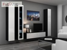 Вітрина навісна 180 Vigo чорний матовий/білий глянець Cama