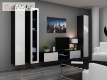 Вітрина навісна 180 Vigo чорний матовий/білий глянець Cama
