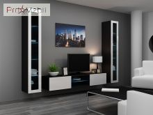 Вітрина навісна 180 Vigo чорний матовий/білий глянець Cama