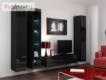 Витрина навесная 180 Vigo черный матовый/черный глянец Cama