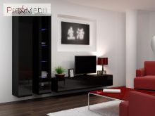 Витрина навесная 180 Vigo черный матовый/черный глянец Cama