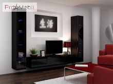 Витрина навесная 180 Vigo черный матовый/черный глянец Cama
