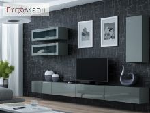 Витрина навесная 90 Vigo серый матовый/серый глянец Cama