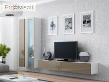 Пенал навесной 180 Vigo белый матовый/латте глянец Cama