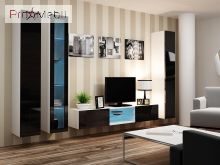 Пенал навесной 180 Vigo белый матовый/черный глянец Cama