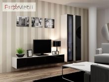 Пенал навесной 180 Vigo белый матовый/черный глянец Cama