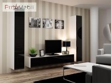 Пенал навесной 180 Vigo белый матовый/черный глянец Cama