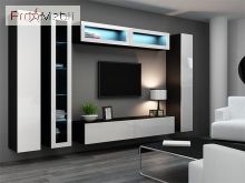 Пенал навесной 180 Vigo черный матовый/белый глянец Cama