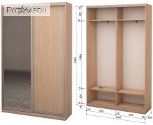 Шкаф-купе Roko 2.22.242.45-1 ДСП зеркало 140