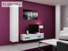 ТВ тумба навісна 140 New Vigo білий матовий/білий глянець Cama
