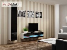 ТВ тумба навісна 140 New Vigo білий матовий/чорний глянець Cama