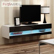 ТВ тумба навісна 140 New Vigo білий матовий/чорний глянець Cama