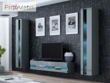 ТВ тумба навесная 140 New Vigo серый матовый/серый глянец Cama