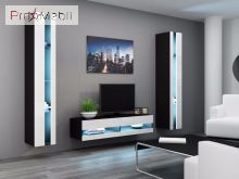 ТВ тумба навесная 140 New Vigo черный матовый/белый глянец Cama