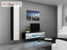 ТВ тумба навесная 140 New Vigo черный матовый/белый глянец Cama