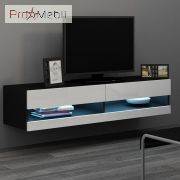 ТВ тумба навесная 140 New Vigo черный матовый/белый глянец Cama