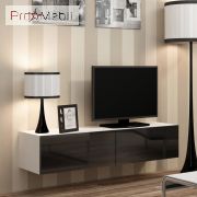 ТВ тумба навесная 140 Vigo белый матовый/черный глянец Cama
