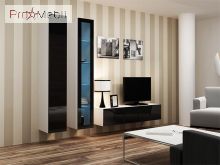 ТВ тумба навесная 140 Vigo белый матовый/черный глянец Cama