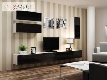 ТВ тумба навесная 140 Vigo белый матовый/черный глянец Cama