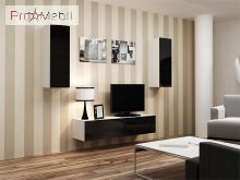 ТВ тумба навесная 140 Vigo белый матовый/черный глянец Cama